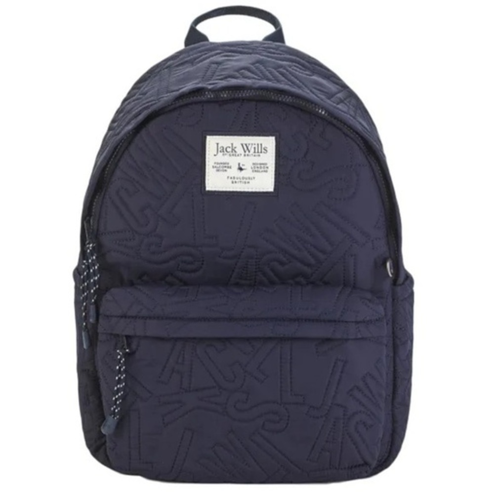 Quilted Navy Backpack